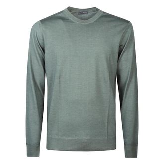 Drumohr Round-neck Knitwear, male, Green, Size: XL Crewneck Sweater