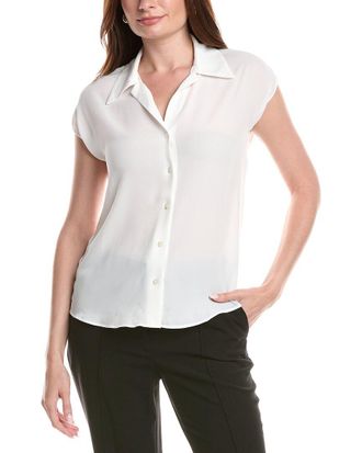 T Tahari Camp Collar Blouse