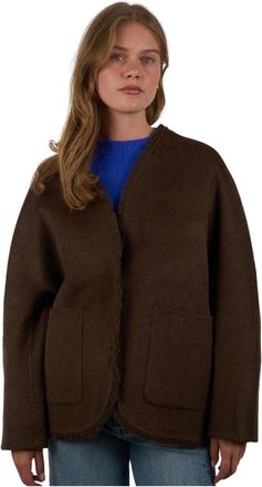 Jcsophie Felted Boxy Jacket - Dames - Zomerjassen - Bruin - M - Wol - Jassen