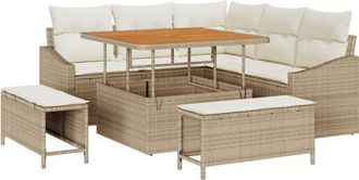 vidaXL Vidaxl - Garden Sofa Set 8 pcs Beige, Cream 100 x 100 x 71 cm