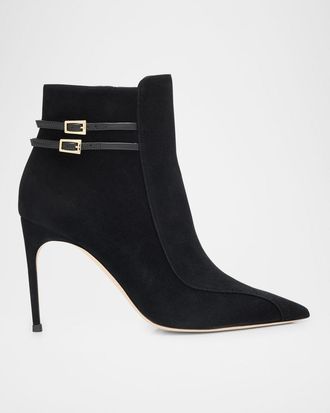 Malone Souliers Giordana Suede Buckle Booties