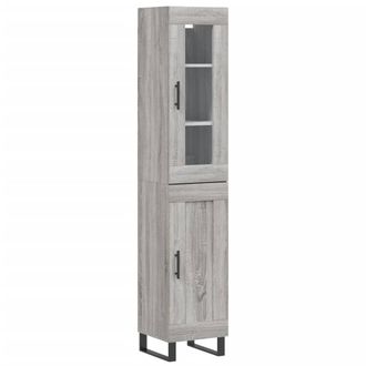 Berkfield Home Highboard Grey Sonoma 34.5x34x180 cm Engineered Wood