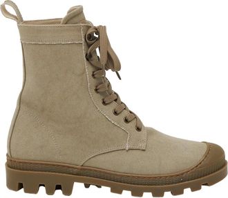 Erika Cavallini Semi Couture Veterlaarzen - Dames - Veterlaarzen - Beige - 37 EU - Polyester - Schoenen