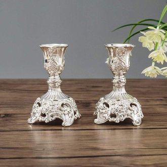 No Brand 1 Par De Candelabros De Metal De Inspiraci&oacute;n N&oacute;rdica, Nuevos Candelabros De Boda De Estilo Vintage, Peque&ntilde;os Portavelas Decorativos Para Cenas A La Lu
