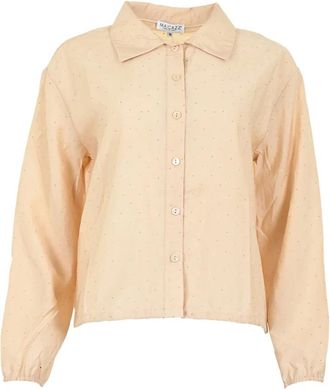 Maicazz Overhemden, Dames, Beige, M, Leer, Parsa Blouse Fa 25.20.310