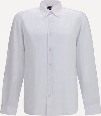 HUGO BOSS Camicia regular fit in lino Man L