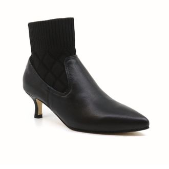 All Black Women Ankle Sock Kitten Heel In Black