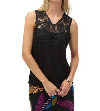 Joseph Ribkoff V-Neck Sleeveless Pullover Top In Black