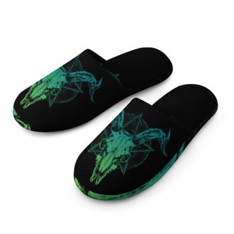 Generic Gothic Skull Death Metals Mens House Slippers Slip Indoor Slipper On Shoes Warm Outdoor