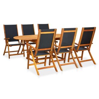 vidaXL Set De Comedor De Jard&iacute;n 7 Piezas Madera Maciza De Acacia Vidaxl
