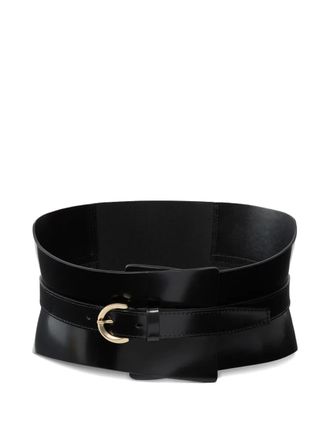 Pinko leather curved belt - Black