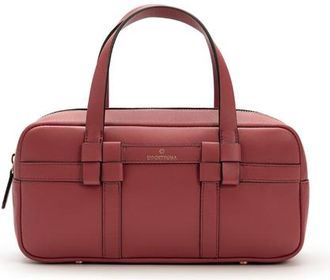 La Portegna Bibi Leather Bag With Shoulder Strap And Iconic Knots in Raspberry at Nordstrom
