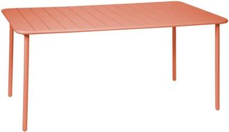 Sweeek 6-8 seater rectangular steel garden table Tomette pink 160x90x72.5 cm - Amelia 160cm