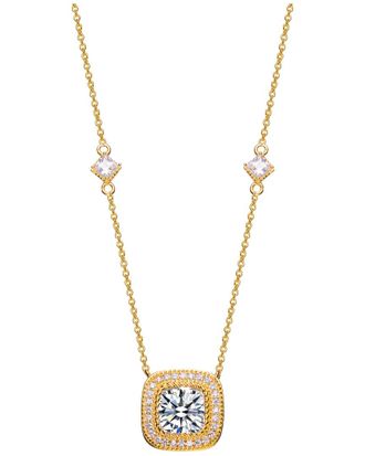 Genevive 14K Over Silver Cz Necklace