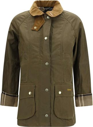 Barbour Jassen, Dames, Groen, L, Katoen, Beadnell Waxed Jacket