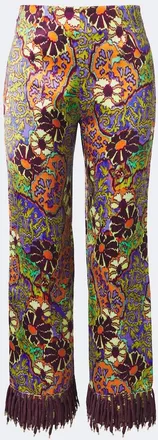 Alemais Al&eacute;mais Joanna fringed printed wide-leg pants