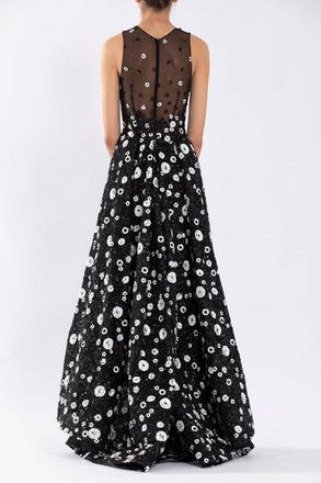 Saiid Kobeisy Tulle, High-Low Dress With Dotted Beading