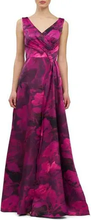 Kay Unger Cecilia Evening Gown in Vivid Berry Multi at Nordstrom Rack, Size 16