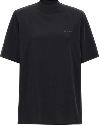 The Attico Tops, Dames, Zwart, XS, Katoen, Oversized katoenen jersey T-shirt