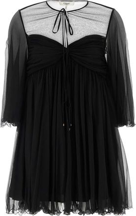 Chlo&eacute; Black Georgette Mini Dress