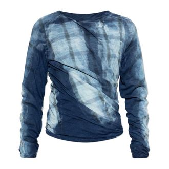 Diesel T-Shirts, male, Blue, Size: S T-Anton-A Twisted Layered Top