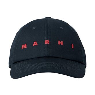 Marni Katoenen Twill Logo Baseballpet - Heren - Petten - Zwart - S - Katoen - Accessoires
