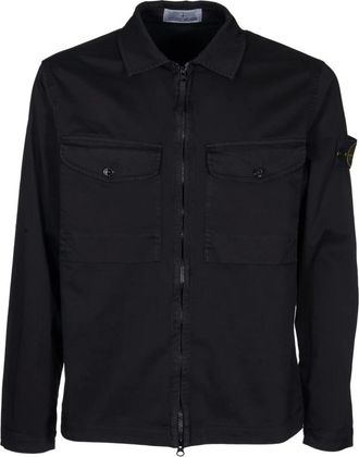 Stone Island Heren, Overhemden, Zwart, Maat: XL Katoen