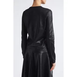 Nellie Partow Eldridge Metallic Sweater in Black at Nordstrom, Size Medium