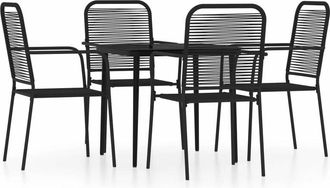 vidaXL 5 Piece Garden Dining Set Black Vidaxl