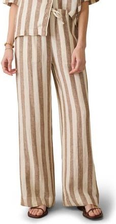 Faherty Palma Linen Stripe Drawstring Pants in Cocoa Beach Stripe at Nordstrom Rack, Size Xx-Small