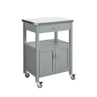 SoBuy Carrito de cocina con 1 cajón y 2 puertas. Mdf gris