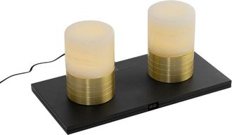 QAZQA Lampada da tavolo alessia - Art déco - Alluminio,Plastico - Oro - Tondo (non sostituibile) led Max. 1 x 2 Watt - Qazqa