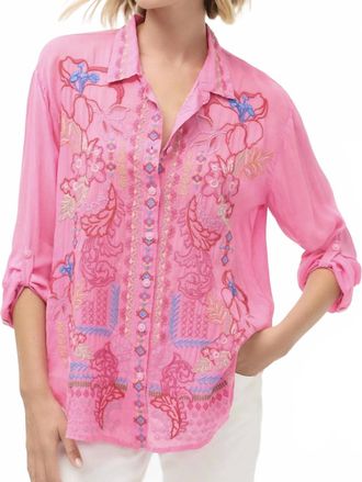 Johnny Was Luisa Shirt In Gin Fizz