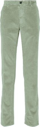 Incotex Straight-Leg Sage Green Pants with Textured Fabric