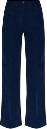 Victoria Beckham Ribfluwelen broek - Dames - Wijde Broeken - Blauw - W26 - Broeken