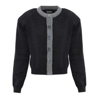 Rotate ROTATE Birger Christensen, Cardigans, female, Gray, Size: XS Logo Cardigan