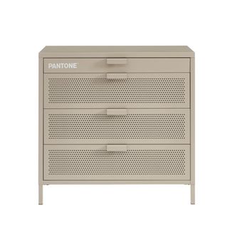 Pantone C&oacute;moda met&aacute;lica de 4 cajones taupe