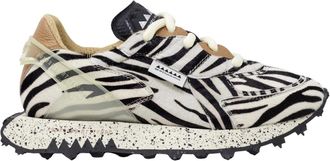 RUN OF Ro-1 Zebra W - Dames - Sneakers - Zwart - 36 EU - Katoen - Schoenen