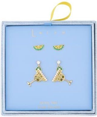 Leith 2-Pack Margarita Earrings Set in Clear- Green- Gold at Nordstrom Rack