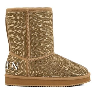 Philipp Plein Botas de Invierno de Ante Sint&eacute;tico con Strass - Shoes - Mujer - Beige - 40 EU