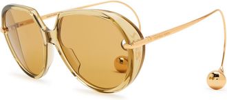 Bottega Veneta Drop Oversized Sunglasses - Yellow - One Size