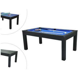 Vente-Unique Tavolo trasformabile Biliardo e Ping pong L182 x l102 x H80 cm Nero - SOUSA