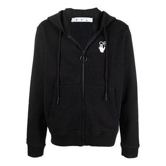 Off-white Mens Off-White FW21 Logo Arrow Pattern Zipper Loose Fit Black OMBE001F21FLE0041084