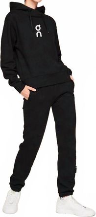 On Club Organic Cotton Hoodie In Black