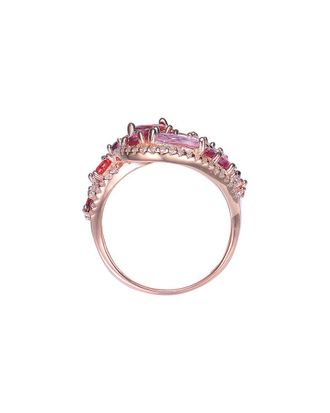 Genevive Silver Diamond Cz Statement Ring