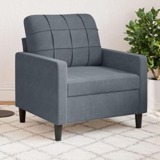 vidaXL Sill&oacute;n De Terciopelo Gris Oscuro 60 Cm Vidaxl