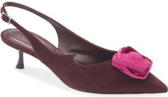 Roger Vivier I Love Vivier Roses Slingback Pump in Kraft Chia/fuxia Medio at Nordstrom, Size 36.5