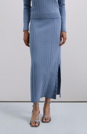 Scalpers Butbraidknit Skirt in Lightblue at Nordstrom, Size Medium Eu