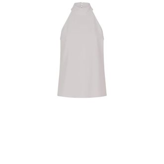 Dante6 Satin Haltertop in Krijt - Dames - Tops - Beige - Maat: XL Satijn