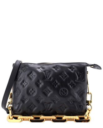 Louis Vuitton Black Monogram Embossed Lambskin Coussin Bb (Authentic Pre- Loved)